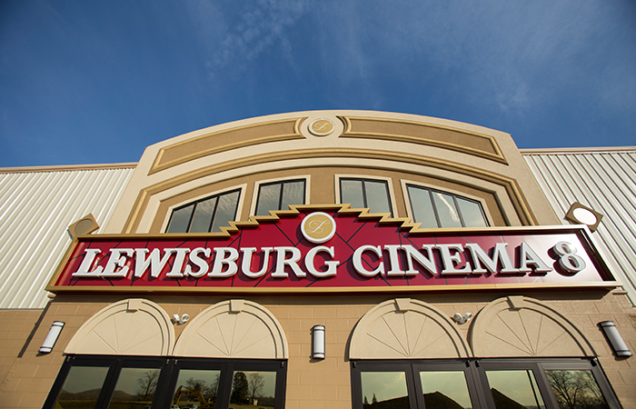 leadcom cinema seating installation Lewisburg Cinema 1