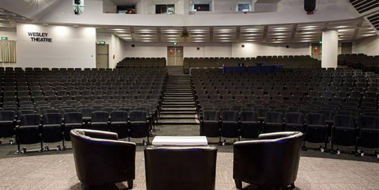 leadcom seating auditorium seating installation Wesley Theatre